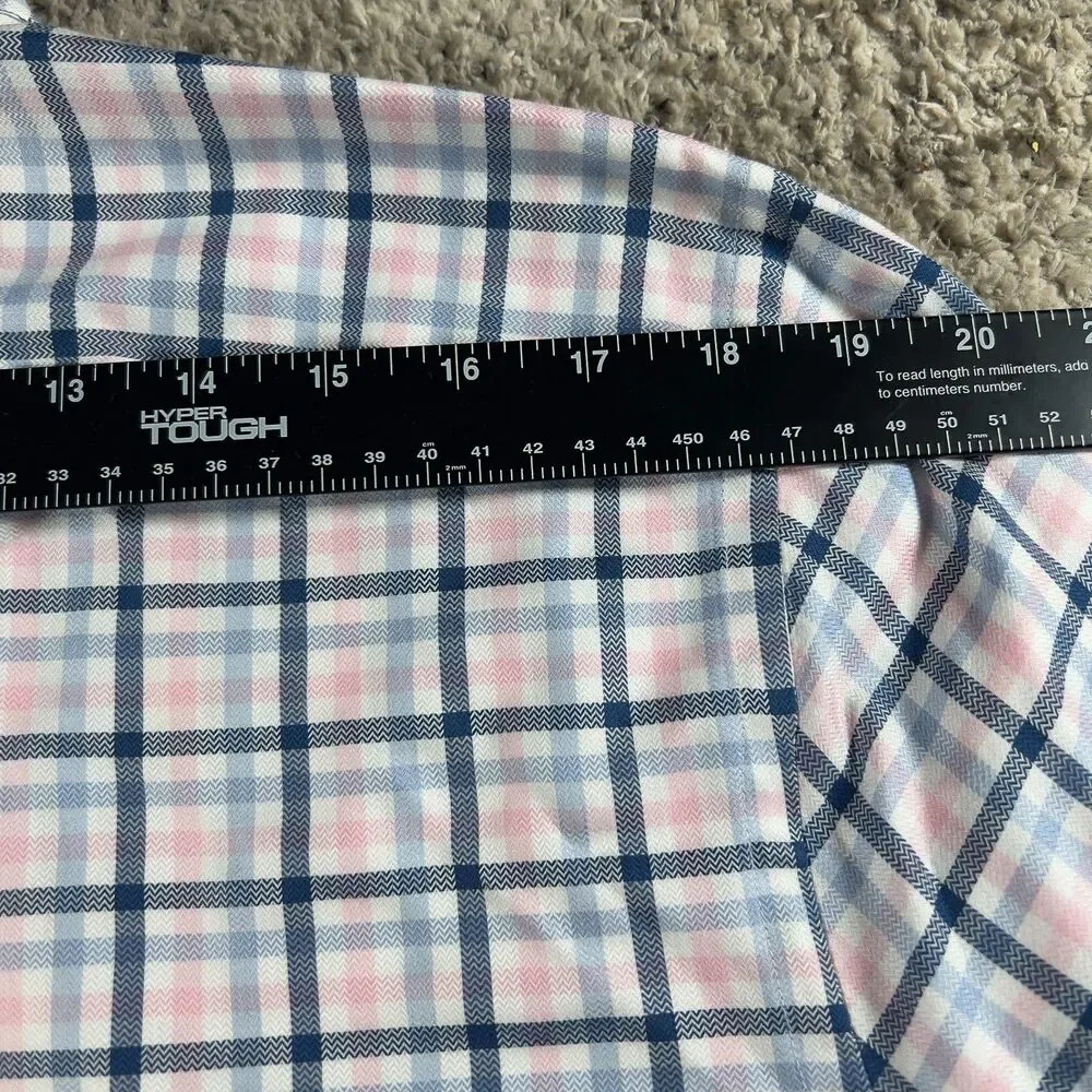Banana Republic Grant Fit Men's L Supima Cotton Plaid Long Sleeve Button Shirt